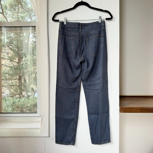 Rag & Bone Rosa Miramar Liquid Straight-Leg Pants Sweatpant Jeans Dark Wash 24 - Picture 8 of 11